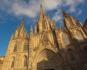 Barcelona, España. La catedral gótica.